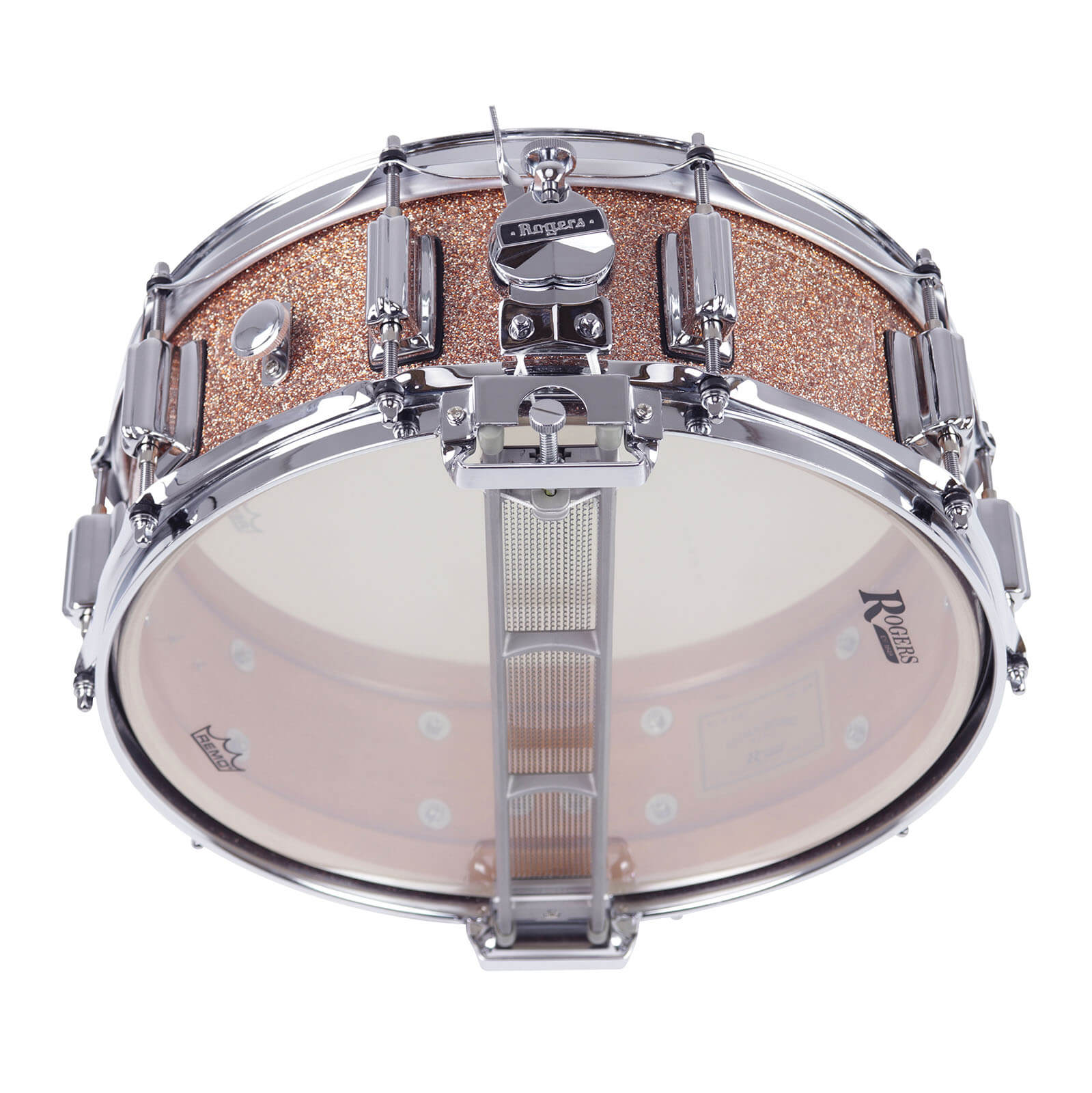Rogers Dyna-Sonic Wood Shell Snare Drum 14x5 Champagne Sparkle Lacquer - Drum Center Of Portsmouth