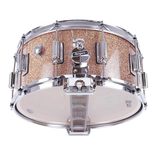 Rogers Dyna-Sonic Wood Shell Snare Drum 14x6.5 Champagne Sparkle Lacquer - Drum Center Of Portsmouth