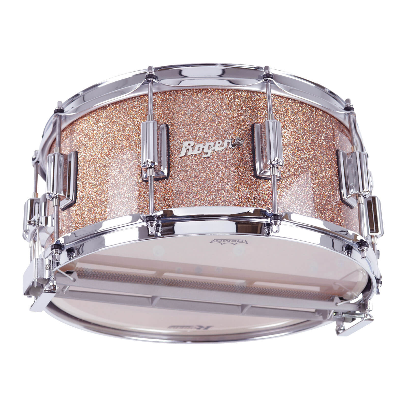 Rogers Dyna-Sonic Wood Shell Snare Drum 14x6.5 Champagne Sparkle Lacquer - Drum Center Of Portsmouth