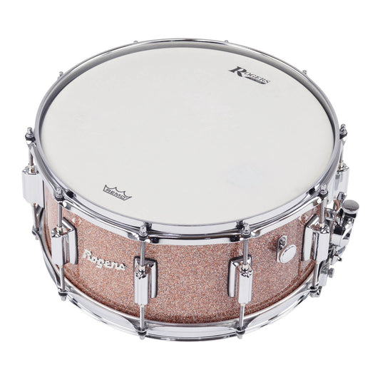 Rogers Dyna-Sonic Wood Shell Snare Drum 14x6.5 Champagne Sparkle Lacquer - Drum Center Of Portsmouth