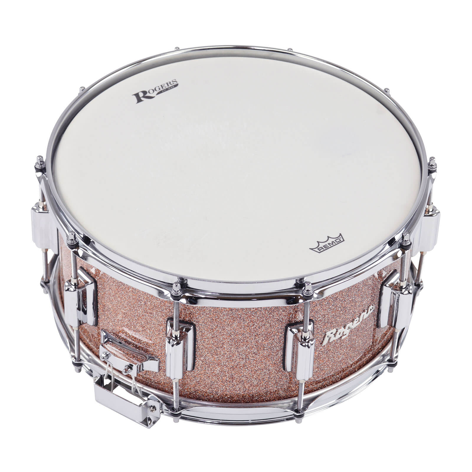 Rogers Dyna-Sonic Wood Shell Snare Drum 14x6.5 Champagne Sparkle Lacquer - Drum Center Of Portsmouth