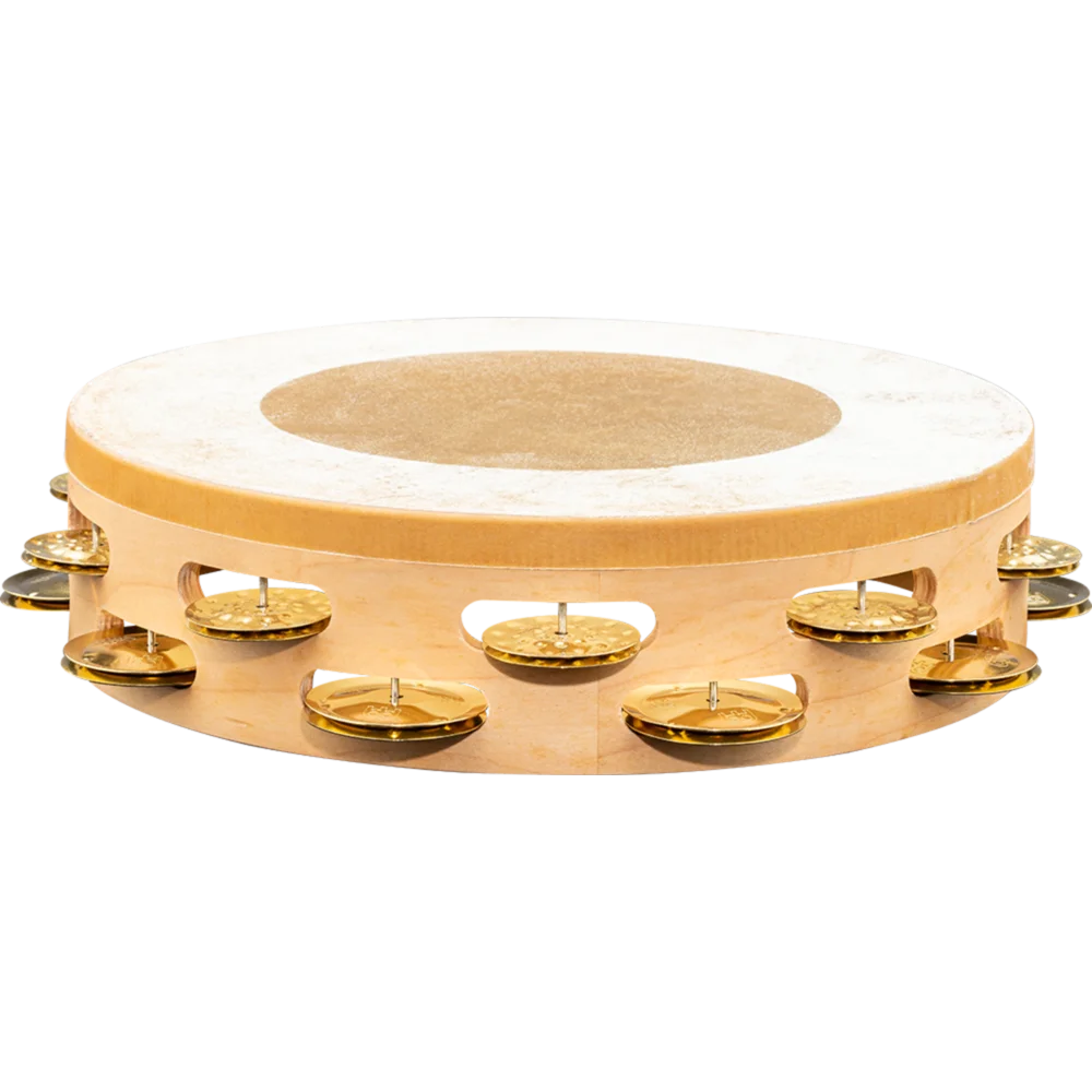 Meinl Artisan Headed Wood Tambourine Brass Jingles 2 Rows Maple Frame - Drum Center Of Portsmouth