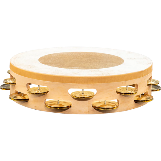 Meinl Artisan Headed Wood Tambourine Brass Jingles 2 Rows Maple Frame - Drum Center Of Portsmouth