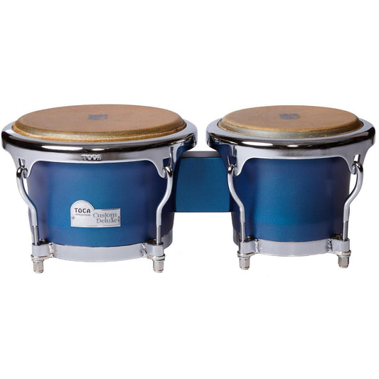 Toca Custom Deluxe Wood Bongos Matte Blue - Drum Center Of Portsmouth
