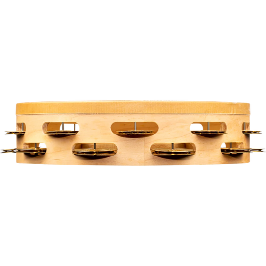 Meinl Artisan Headed Wood Tambourine Brass Jingles 2 Rows Maple Frame - Drum Center Of Portsmouth