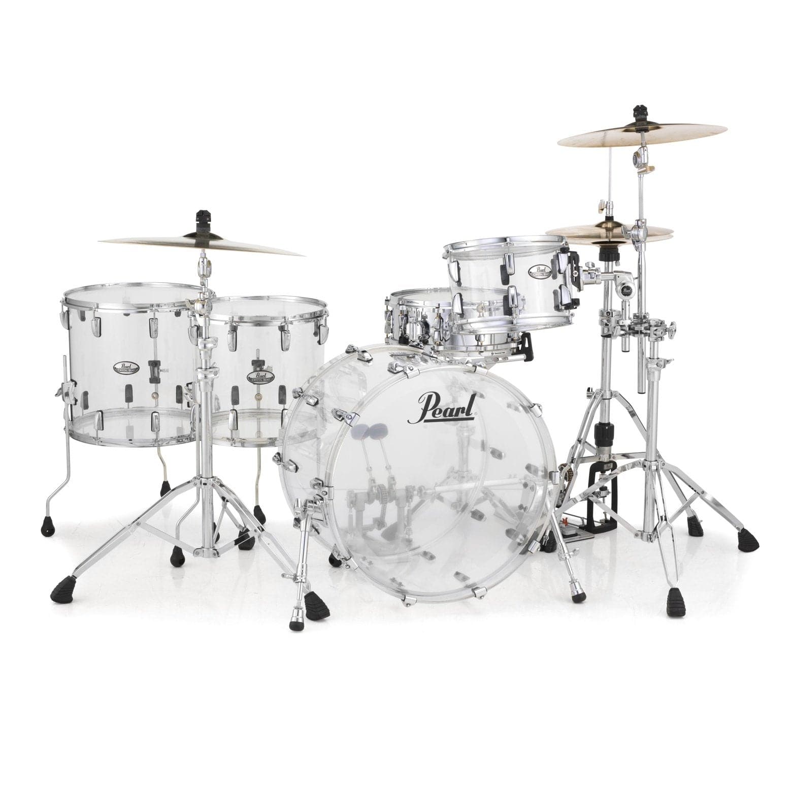 Pearl Crystal Beat Acrylic Drum Set 22/12/14/16 Ultra Clear