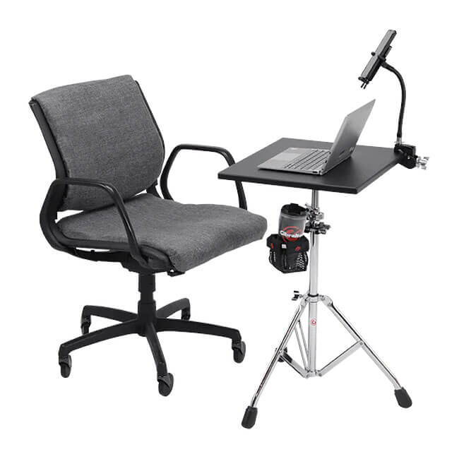 Gibraltar 77WKST Workstation Elliptical Leg Base 2-Tier Stand with 15x18 Mounted Table