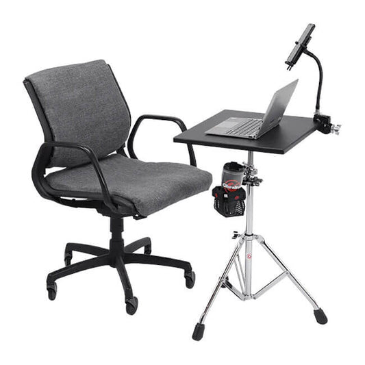 Gibraltar 77WKST Workstation Elliptical Leg Base 2-Tier Stand with 15x18 Mounted Table