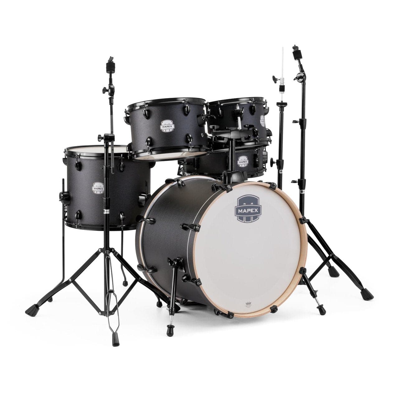 Mapex Storm 5 Piece Fusion Drum Set Textured Deep Black Finish