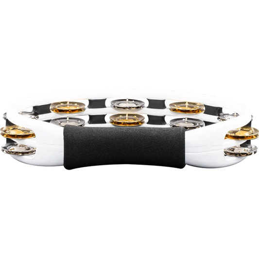 Meinl ABS Hand Held Tambourine Recording Combo Dual-Alloy Jingles White - Drum Center Of Portsmouth