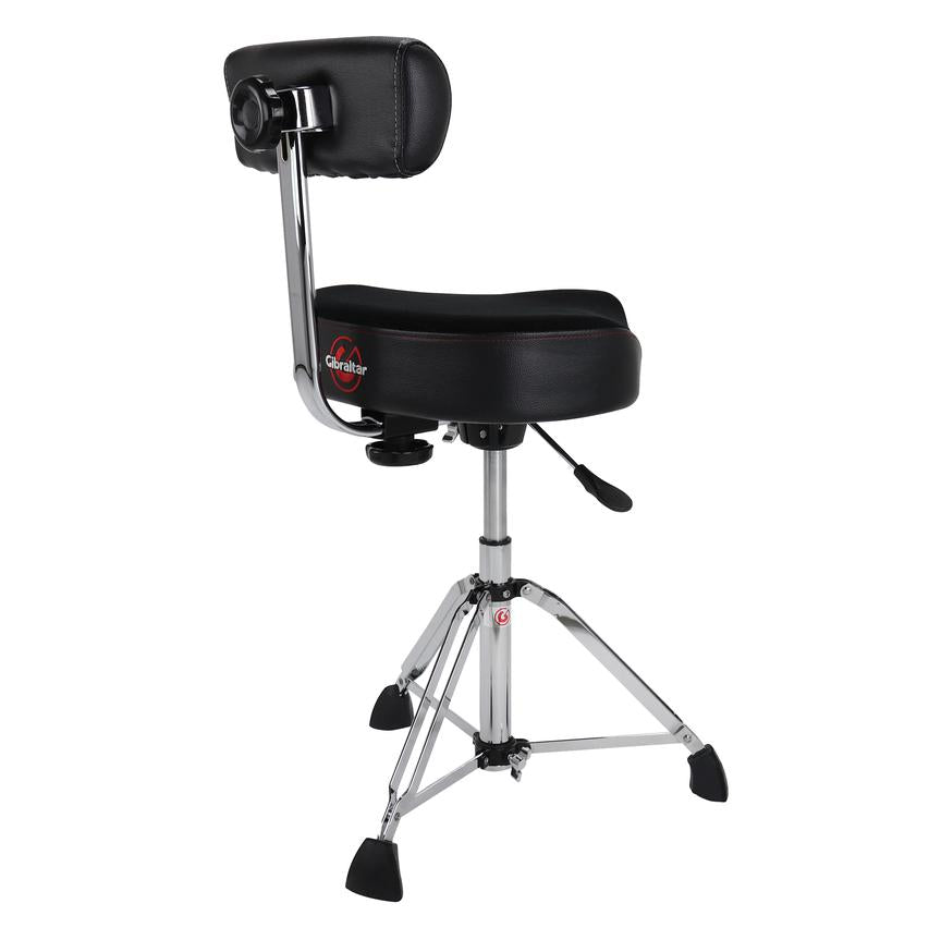 Gibraltar 9808HMB 9000 Series Hydraulic Cordura Saddle Drum Throne 16" w/Backrest