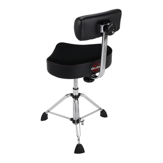 Gibraltar 9808HMB 9000 Series Hydraulic Cordura Saddle Drum Throne 16" w/Backrest