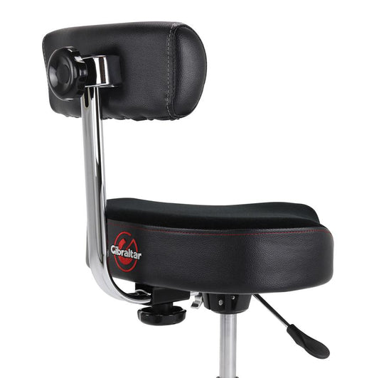 Gibraltar 9808HMB 9000 Series Hydraulic Cordura Saddle Drum Throne 16" w/Backrest