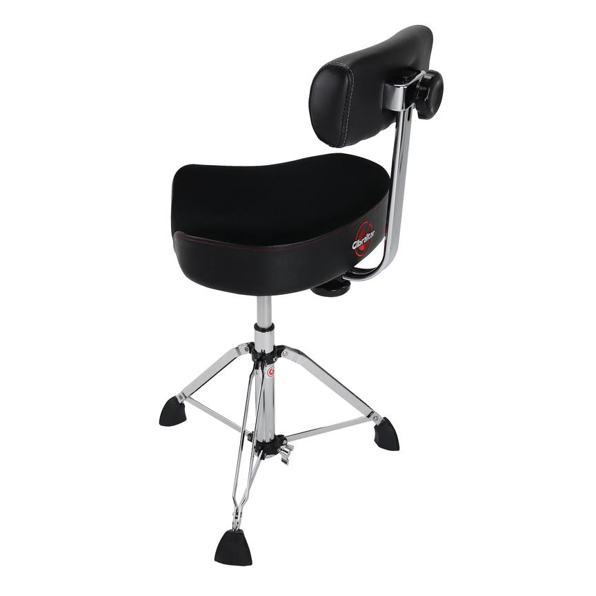 Gibraltar 9808HMB 9000 Series Hydraulic Cordura Saddle Drum Throne 16" w/Backrest