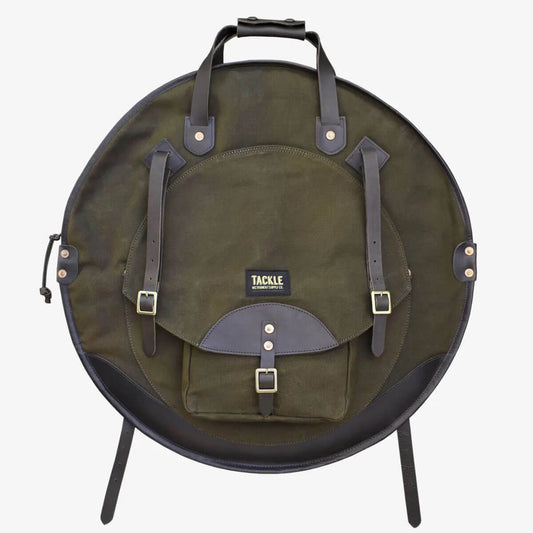 Tackle Instrument Supply Backpack Cymbal Bag 24" Forest Green w/Brown Leather - Drum Center Of Portsmouth