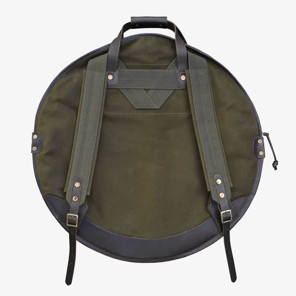 Tackle Instrument Supply Backpack Cymbal Bag 22" Forest Green w/Brown Leather - Drum Center Of Portsmouth
