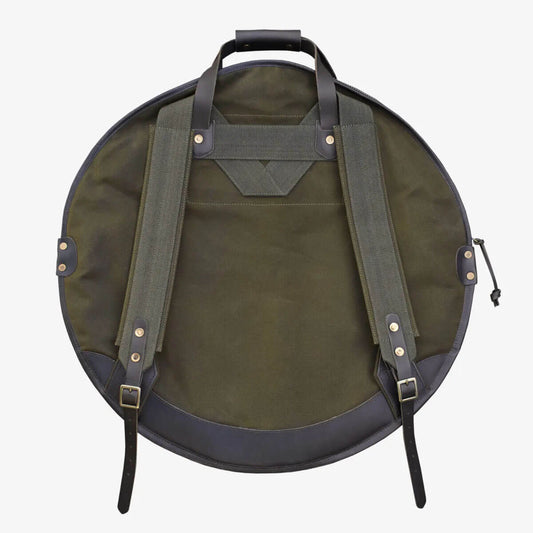 Tackle Instrument Supply Backpack Cymbal Bag 22" Forest Green w/Brown Leather - Drum Center Of Portsmouth