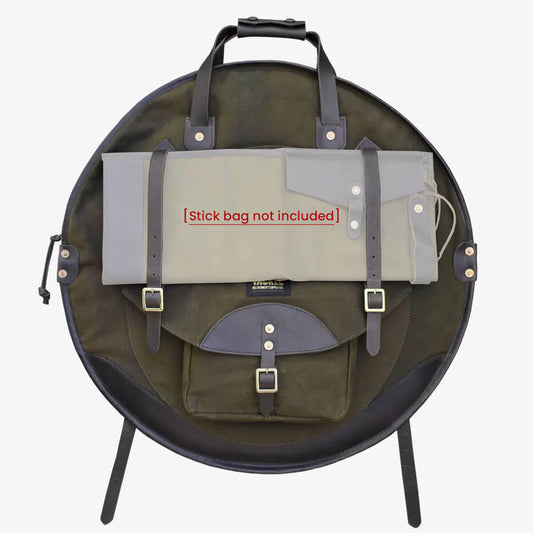 Tackle Instrument Supply Backpack Cymbal Bag 24" Forest Green w/Brown Leather - Drum Center Of Portsmouth