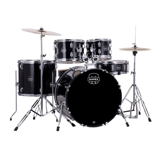 Mapex Comet 5pc Complete Drum Set w/20BD Dark Black w/Hw & Cymbals - Drum Center Of Portsmouth