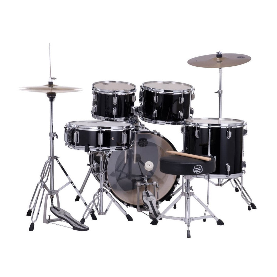 Mapex Comet 5pc Complete Drum Set Dark Black 18/10/12/14/14 - Drum Center Of Portsmouth