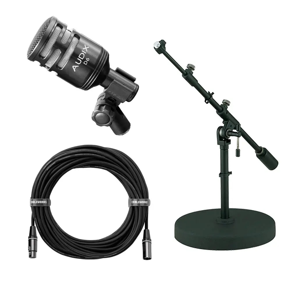 Audix D6 Bass Drum Mic/Stand/Cable Pro Bundle - Drum Center Of Portsmouth