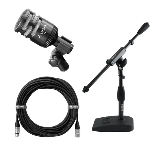 Audix D6 Bass Drum Mic/Stand/Cable Standard Bundle - Drum Center Of Portsmouth