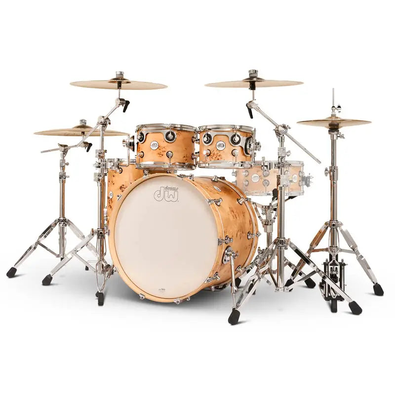 EMBARGOED - ACTIVATE OCT 13 - DW Design Limited Edition 4pc Drum Set Natural Mappa Burl - Drum Center Of Portsmouth