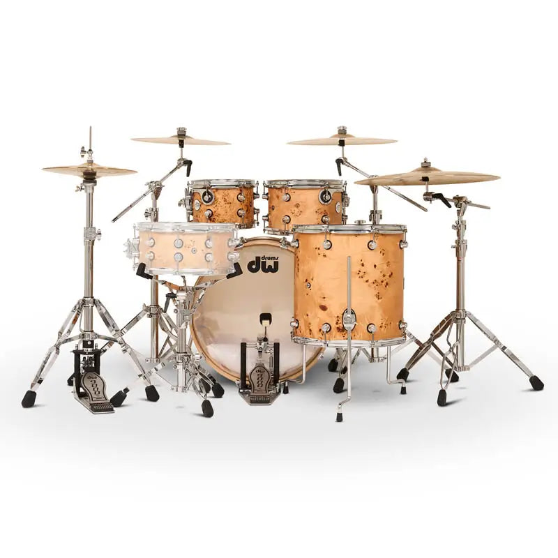 EMBARGOED - ACTIVATE OCT 13 - DW Design Limited Edition 4pc Drum Set Natural Mappa Burl - Drum Center Of Portsmouth