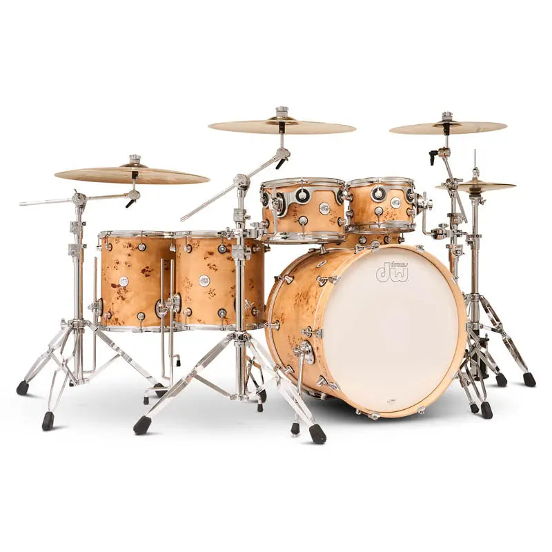 EMBARGOED - ACTIVATE OCT 13 - DW Design Limited Edition 6pc Drum Set Natural Mappa Burl - Drum Center Of Portsmouth