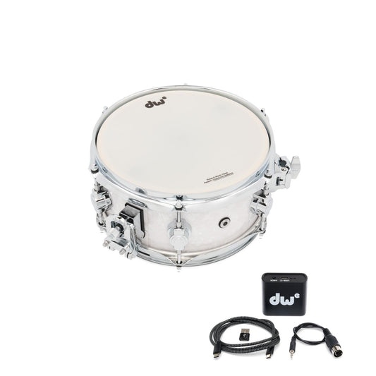 DW DWe Electronic/Acoustic Snare Drum 10x5 White Marine Pearl - Drum Center Of Portsmouth