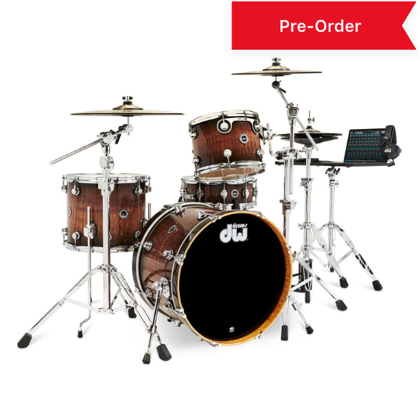 DW DWe 4pc Complete Electronic/Acoustic Drum Set Curly Maple Burst - Drum Center Of Portsmouth