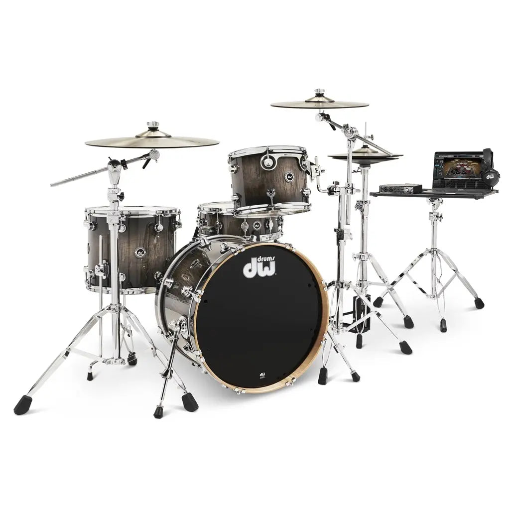 DW DWe 4pc Complete Electronic/Acoustic Drum Set Curly Maple Burst - Drum Center Of Portsmouth