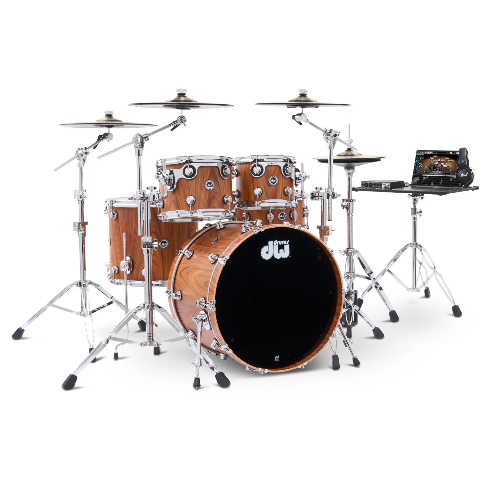 DW DWe 5pc Complete Electronic/Acoustic Drum Set Santos Rosewood - Drum Center Of Portsmouth