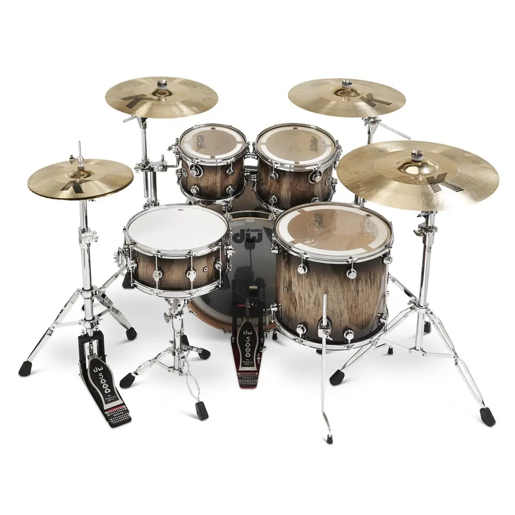 DW DWe 5pc Complete Electronic/Acoustic Drum Set Curly Maple Burst DW DWe 5pc Complete Electronic/Acoustic Drum Set Curly Maple Burst