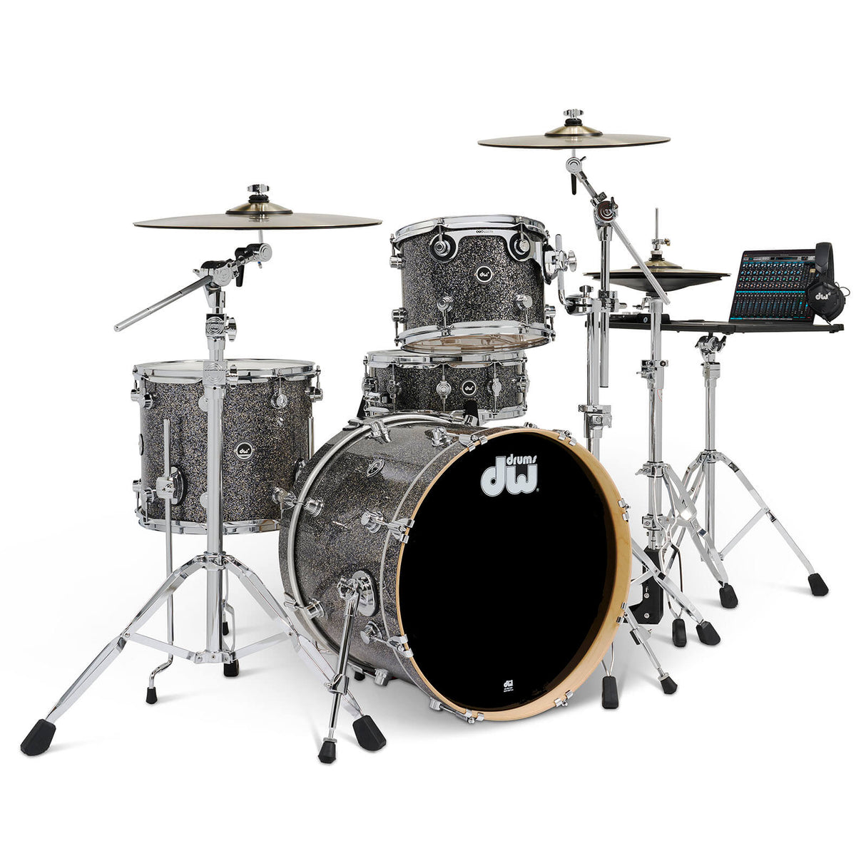 DW DWe 4pc Complete Electronic/Acoustic Drum Set Black Galaxy - Drum Center Of Portsmouth