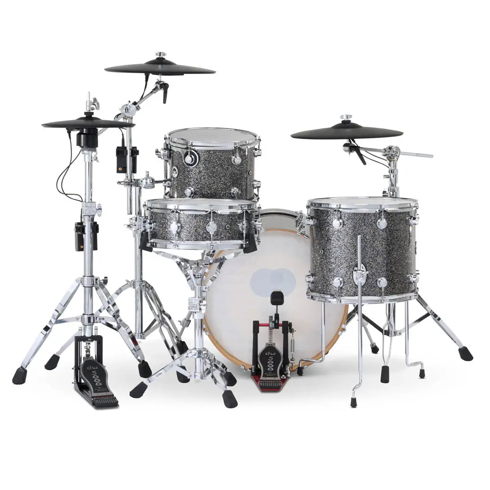 DW DWe 4pc Complete Electronic/Acoustic Drum Set w/Roland Cymbals Black Galaxy - Drum Center Of Portsmouth