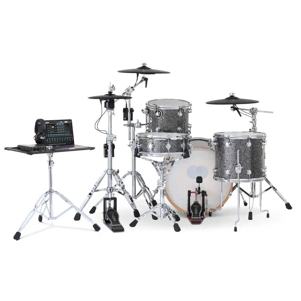 DW DWe 4pc Complete Electronic/Acoustic Drum Set w/Roland Cymbals Black Galaxy - Drum Center Of Portsmouth