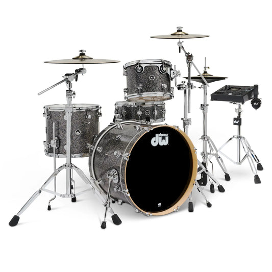 DW DWe 4pc Complete Electronic/Acoustic Drum Set w/Roland V51 Black Galaxy