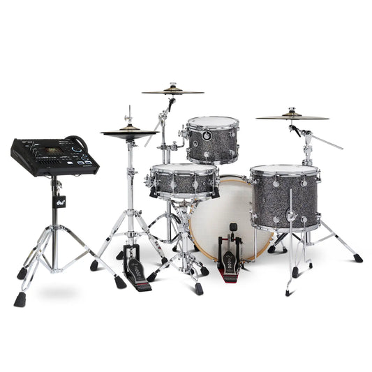 DW DWe 4pc Complete Electronic/Acoustic Drum Set w/Roland V71 Black Galaxy