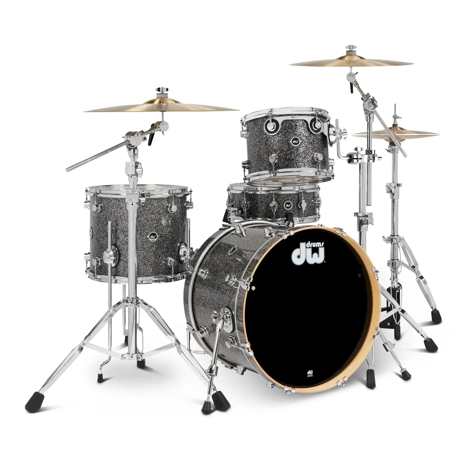 DW DWe 4pc Complete Electronic/Acoustic Drum Set w/Roland V71 Black Galaxy