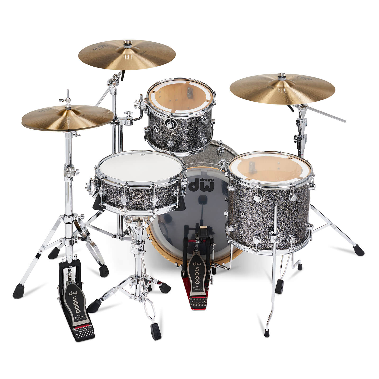 DW DWe 4pc Complete Electronic/Acoustic Drum Set Black Galaxy