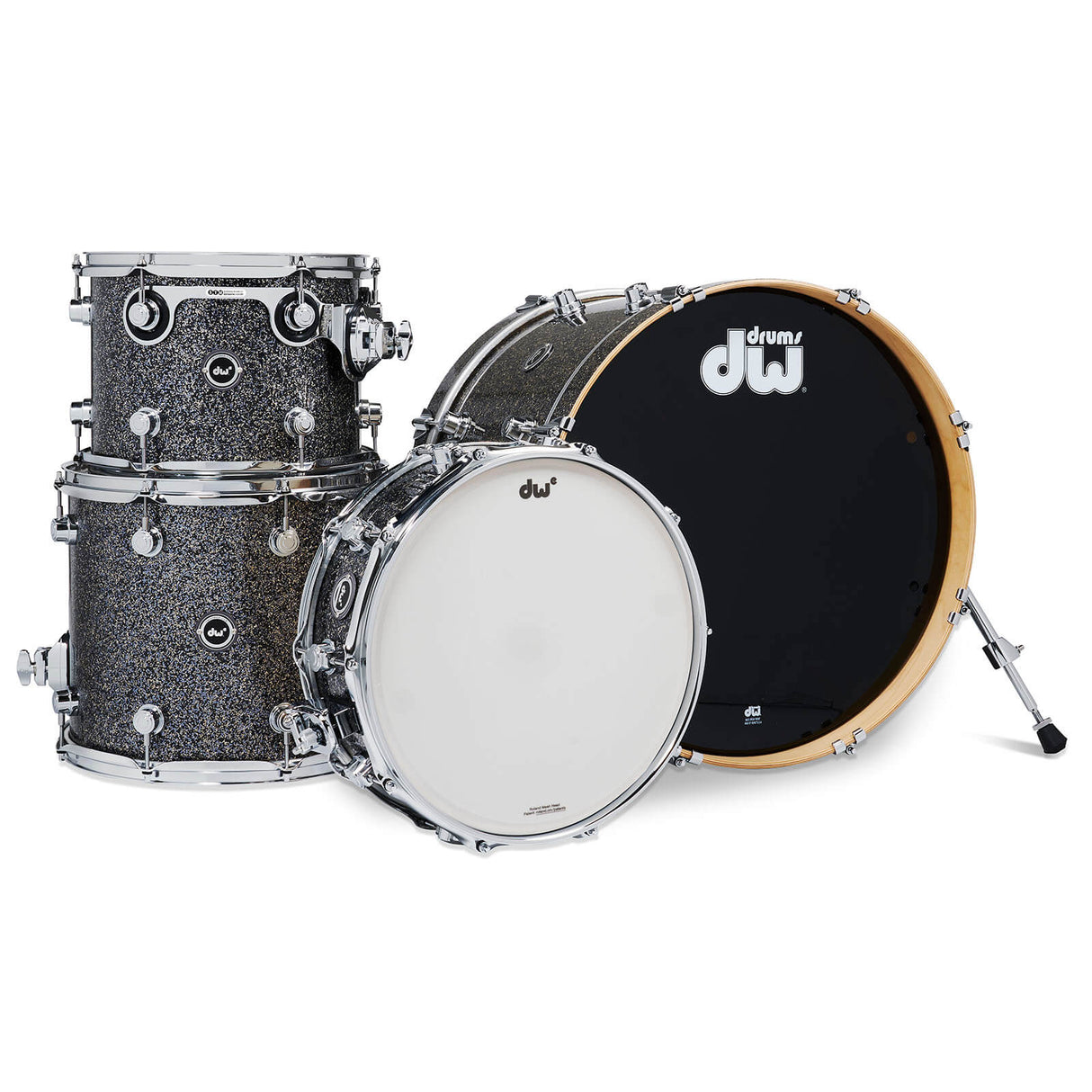 DW DWe 4pc Electronic/Acoustic Drum Shell Pack Black Galaxy - Drum Center Of Portsmouth