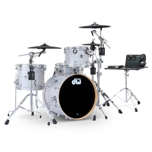 DW DWe 4pc Complete Electronic/Acoustic Drum Set w/Roland Cymbals Diamond Nebula - Drum Center Of Portsmouth