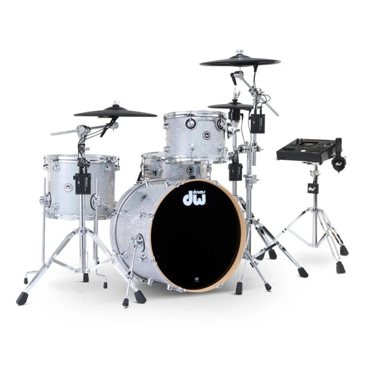 DW DWe 4pc Complete Electronic/Acoustic Drum Set w/Roland Cymbals & V51 Diamond Nebula