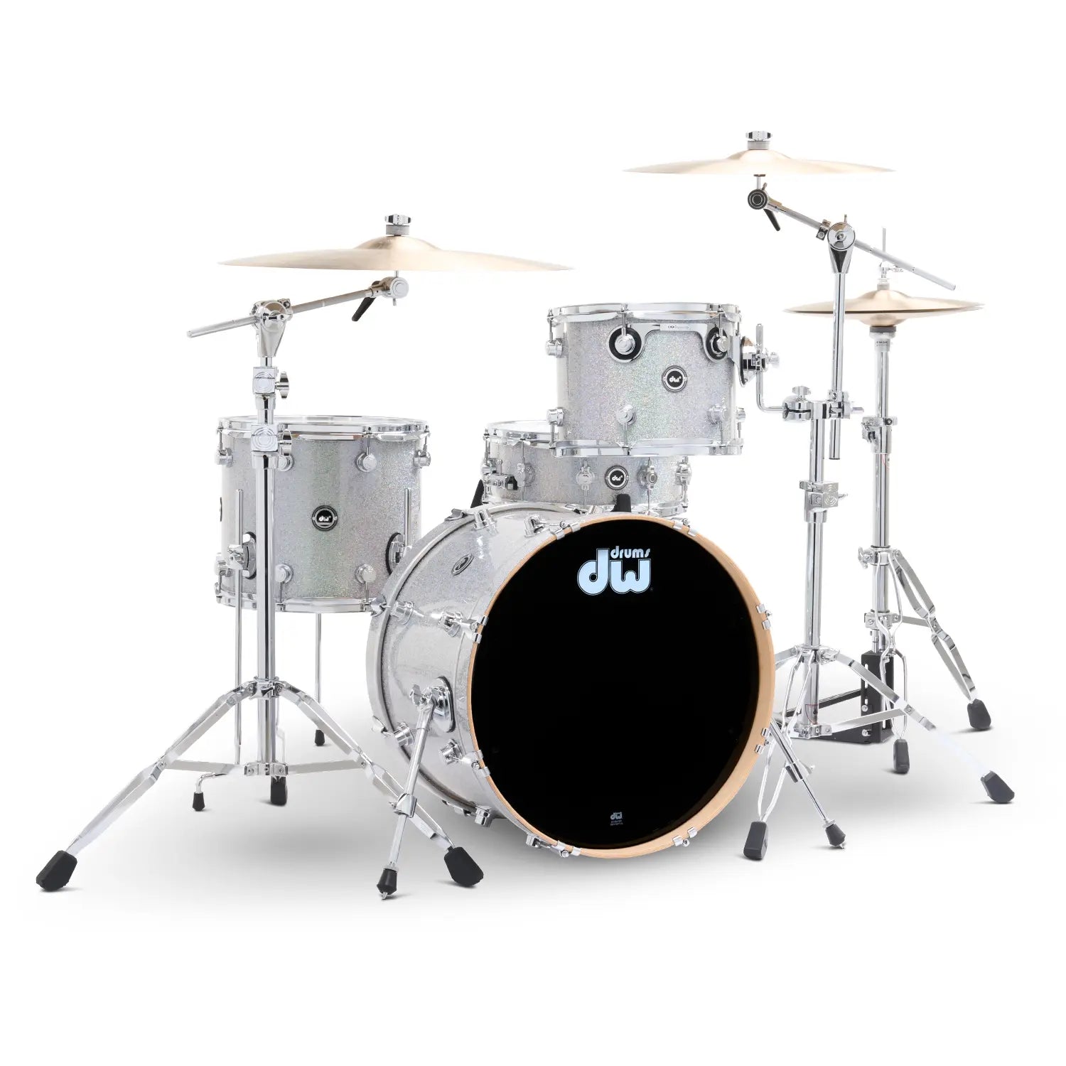 DW DWe 4pc Complete Electronic/Acoustic Drum Set w/Roland Cymbals & V71 Diamond Nebula
