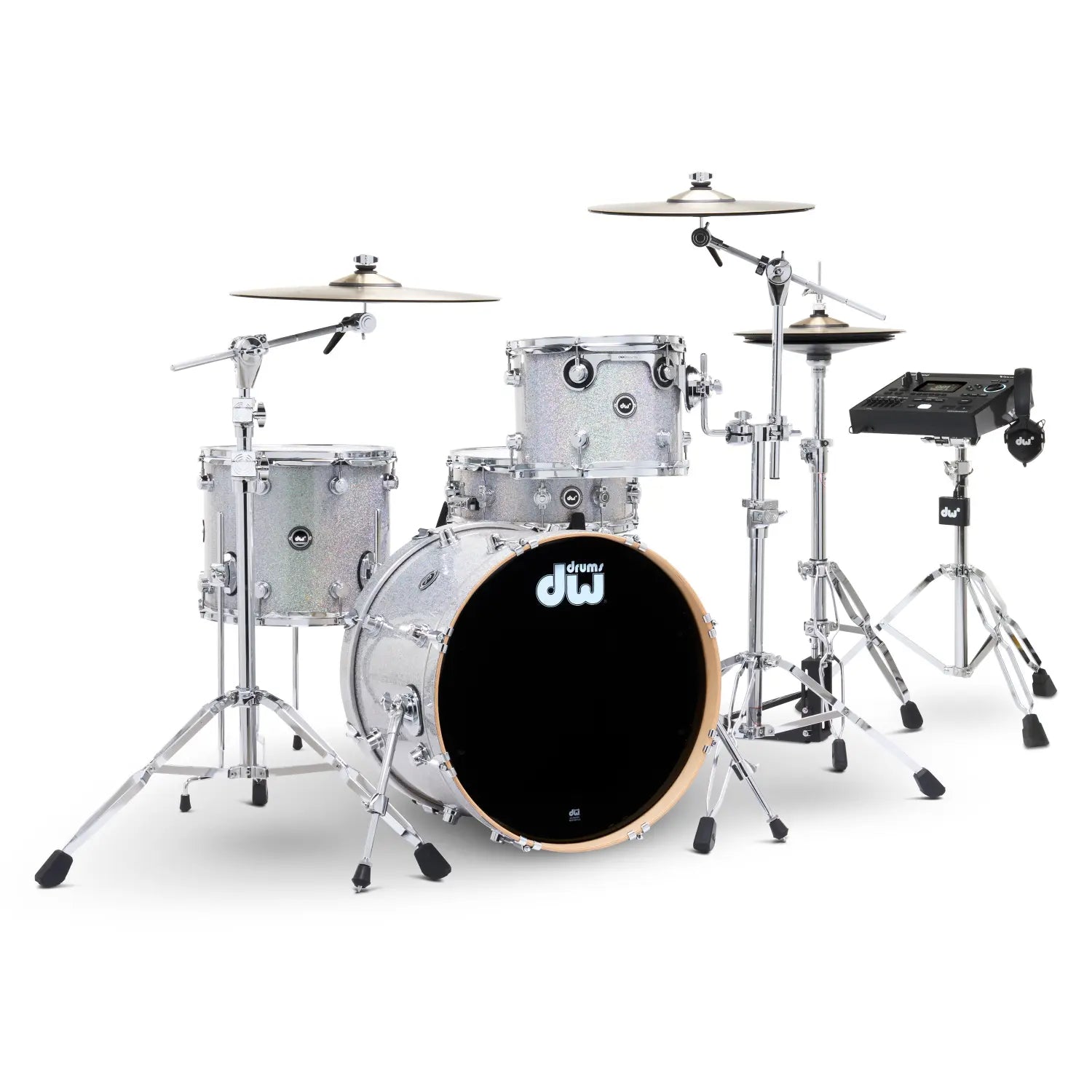 DW DWe 4pc Complete Electronic/Acoustic Drum Set w/Roland V51 Diamond Nebula