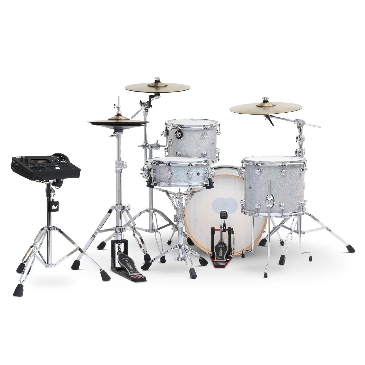 DW DWe 4pc Complete Electronic/Acoustic Drum Set w/Roland V51 Diamond Nebula