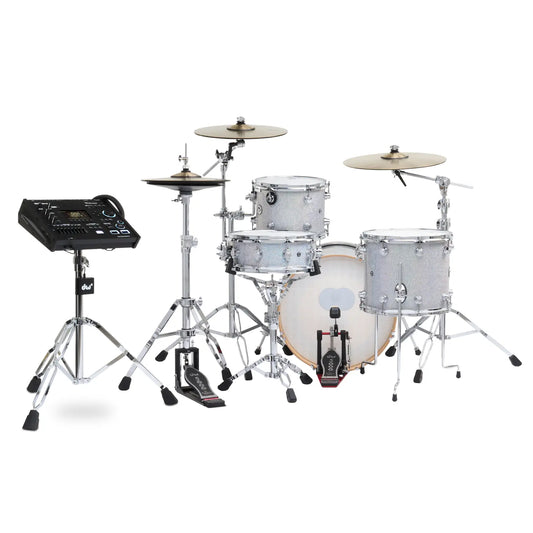 DW DWe 4pc Complete Electronic/Acoustic Drum Set w/Roland V71 Diamond Nebula