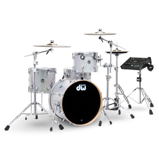 DW DWe 4pc Complete Electronic/Acoustic Drum Set w/Roland V71 Diamond Nebula