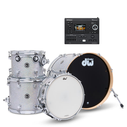 DW DWe 4pc Electronic/Acoustic Drum Shell Pack w/Roland Module - Drum Center Of Portsmouth